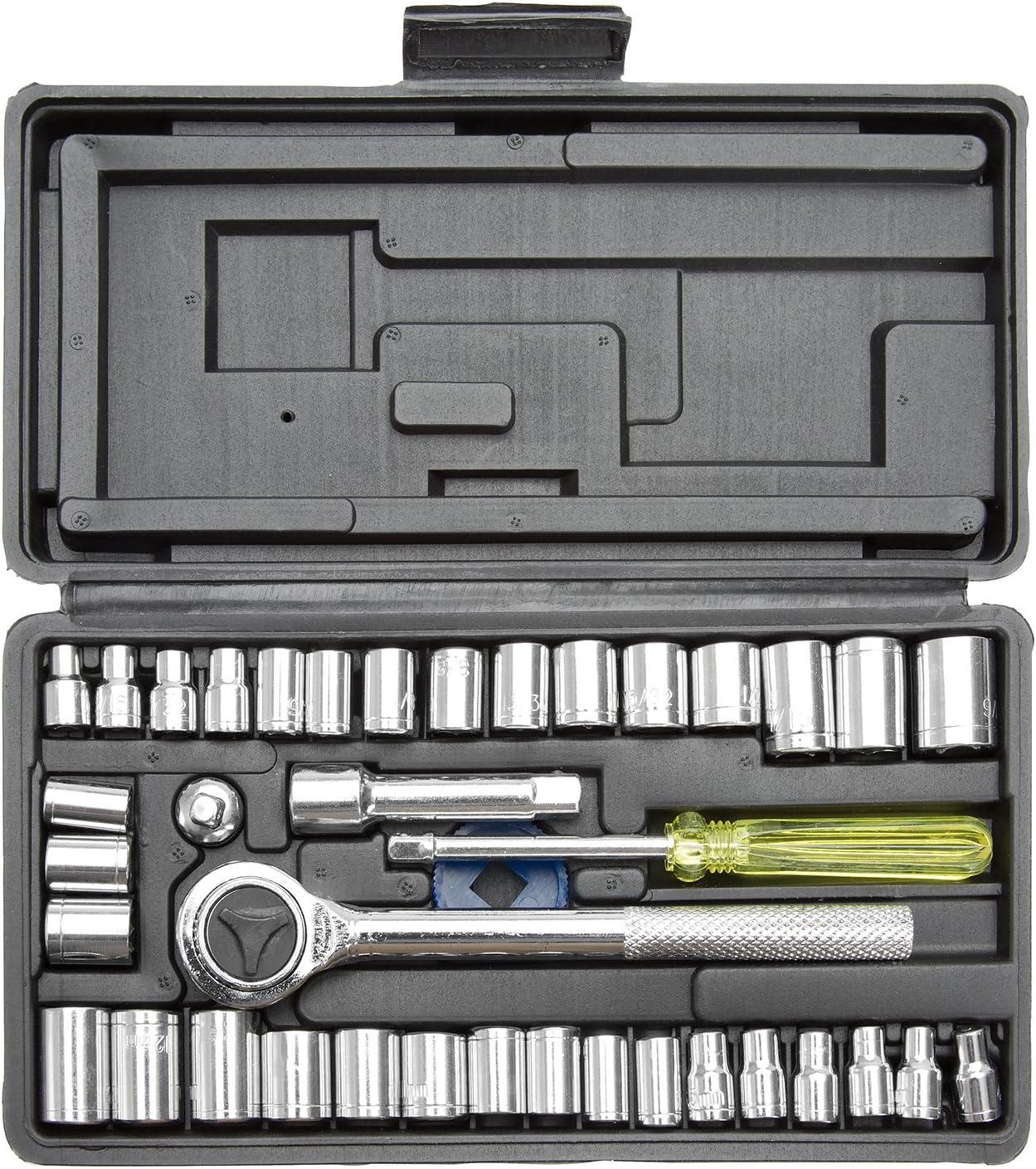 Great Neck Saw PSO40 Drive Socket Set, 1/4-Inch and 3/8-Inch Drive, 40-Piece