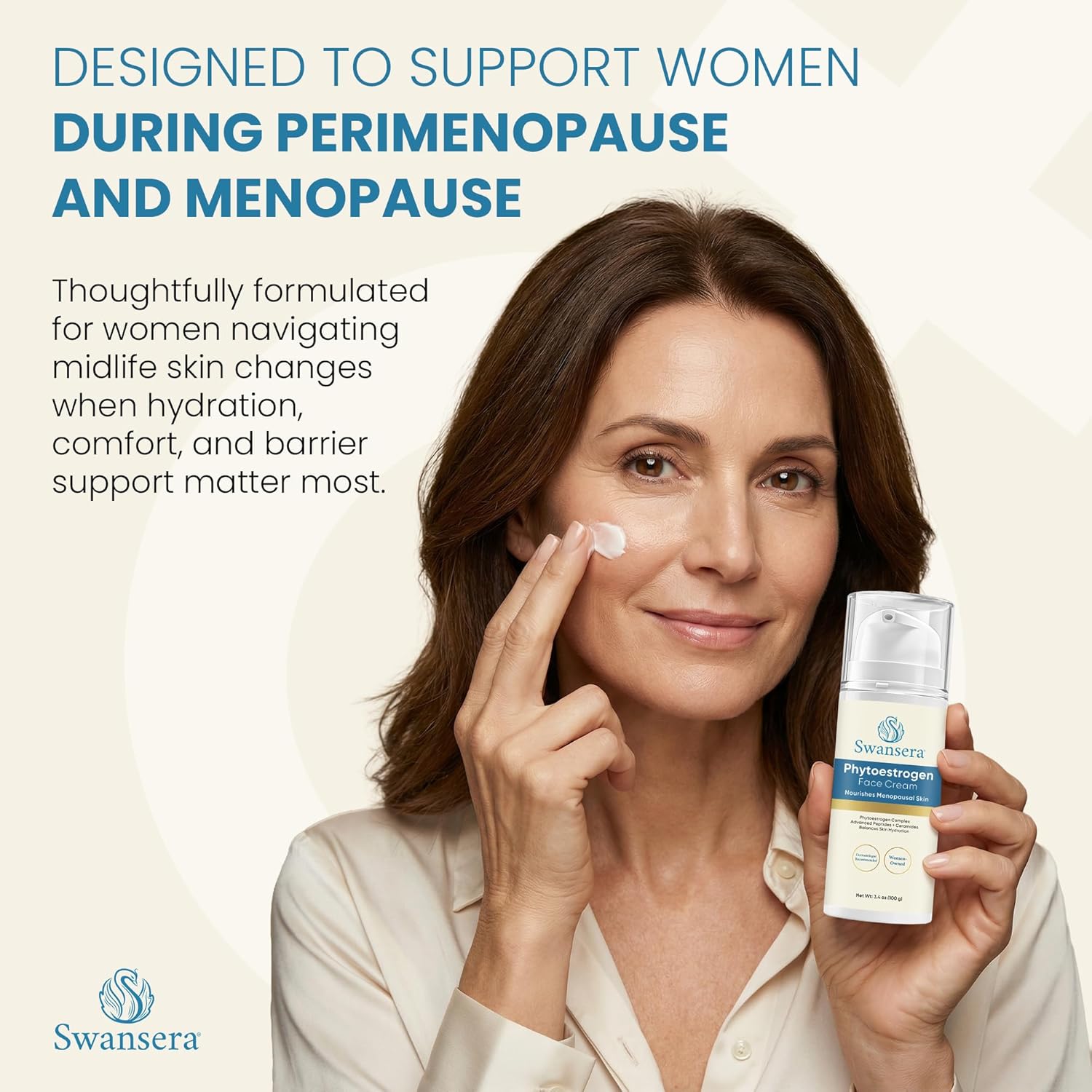 Phyto Estrogen Face Cream - Hydrating Moisturizer - Dermatologist Recommended with Wild Yam, Bakuchiol, Peptides & Ceramides - Nourishing Skin Care for Perimenopause & Mature Skin