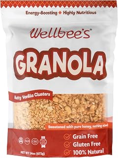 Wellbee’s Grain Free Granola, Oat Free, Low Carb, 100% Honey Sweetened, Small Batch, Paleo Friendly And SCD Approved (1.5 Pounds (Pack of 1))