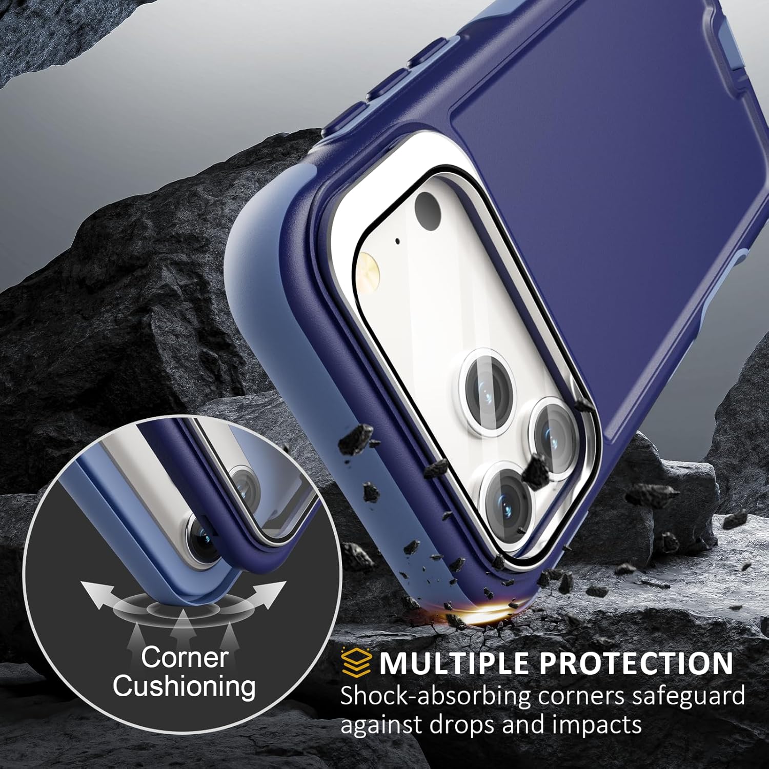 for iPhone 17 Pro Max Case with Stand,Built-in Camera Cover,Compatible with MagSafe,Heavy Duty Shockproof Protection Phone Case,Anti-Drop,Magnetic Dual Layer Protective Cover,6.9"Blue-Purple - Image 5
