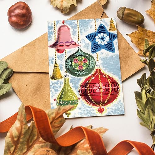 Miniatura 7 de Paquete de 36 postales navideñas vintage de Papá Noel, muñeco de nieve, surtido para amigos y familiares, 9 tarjetas de felicitación temáticas de