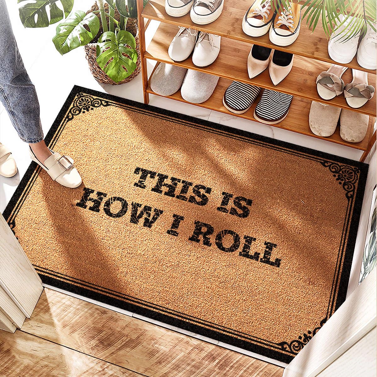 Tapis de porche 50x80 cm anti-saleté en mousse vert citron pour entrée propre