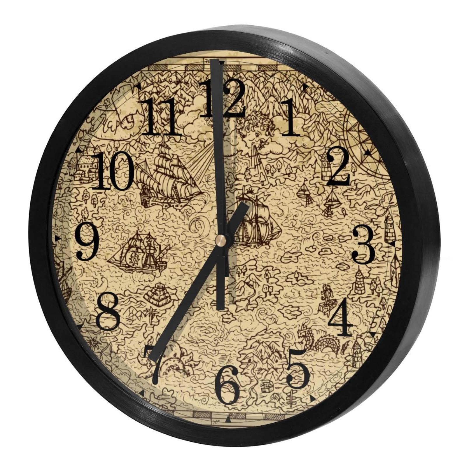 Horloge murale silencieuse sans tic-tac à piles pour école bureau et cuisine design voilier