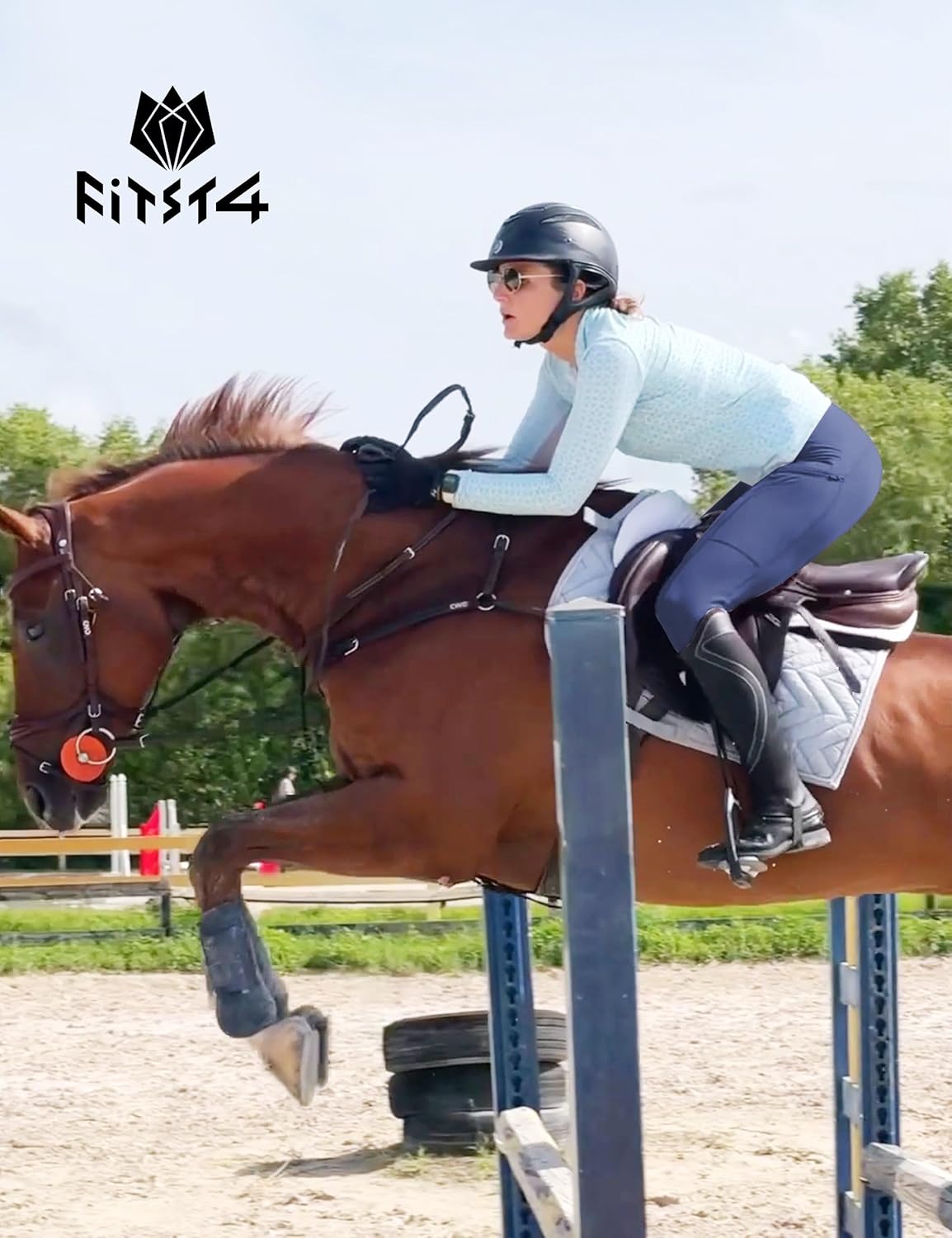 FitsT4 Sports Women's Full Seat Riding Tights with Zipper Pockets Horseback Riding Pants Equestrian Breeches for Women - Image 3