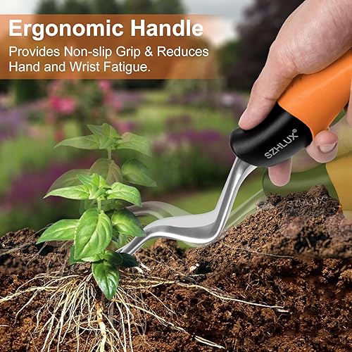 Miniatura 6 de SZHLUX SZ-CCQ-HC Weeder - Extractor de malezas prémium con mango ergonómico, color naranja