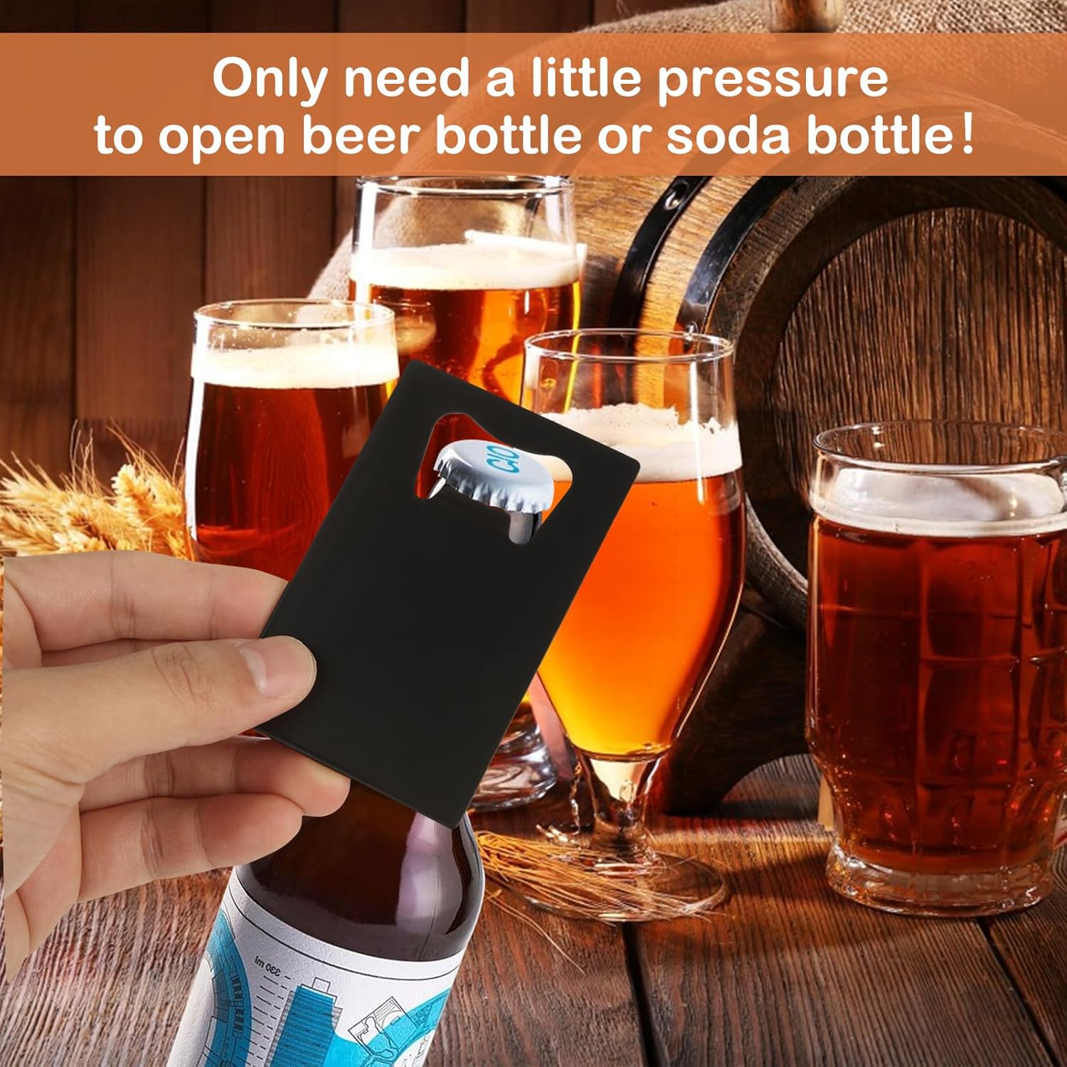 CYEAH 60 Pieces Credit Card Bottle Opener, Metal Poker Groomsmen Wallet Size Bottle Openers, Beer Wine Stainless Steel Bottles Opener for Wallet Pocket Party Wedding Favor