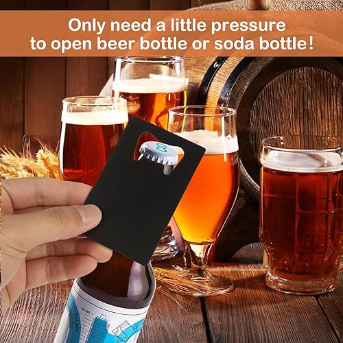 Miniatura 5 de CYEAH 60 abrebotellas de tarjetas de crédito, abrebotellas de acero inoxidable para póquer y padrinos de boda de póquer de metal, abrebotellas de