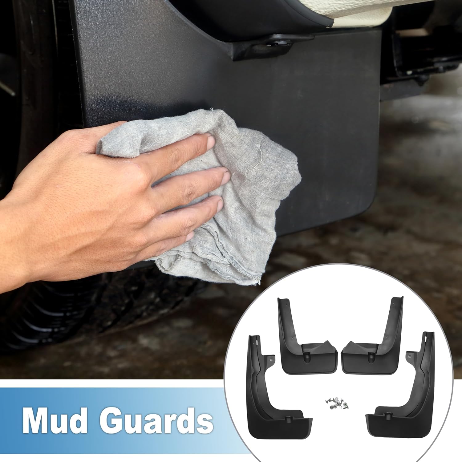 Mud Flap Splash Guard with Mount Accessories Front & Rear Side Mud Guard for Lexus RX500h 2023 2024 (Set of 4)