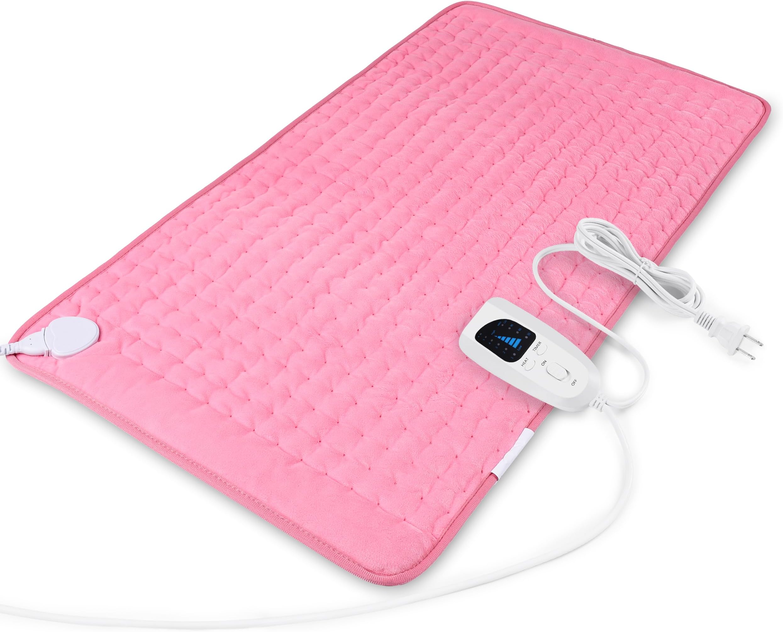 Deepsoon Heating Pad-Electric Heating Pads for Back,Neck,Abdomen,Moist Heated Pad for Shoulder,Knee,Hot Pad for Pain Relieve,Dry&Moist Heat & Auto Shut Off(Light Pink,33''ร17'')