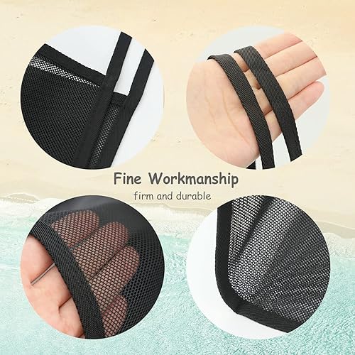 Miniatura 4 de Bolsa de malla de playa para juguetes de arena, plegable, ligera, duradera, al aire libre, compras, viajes, natación