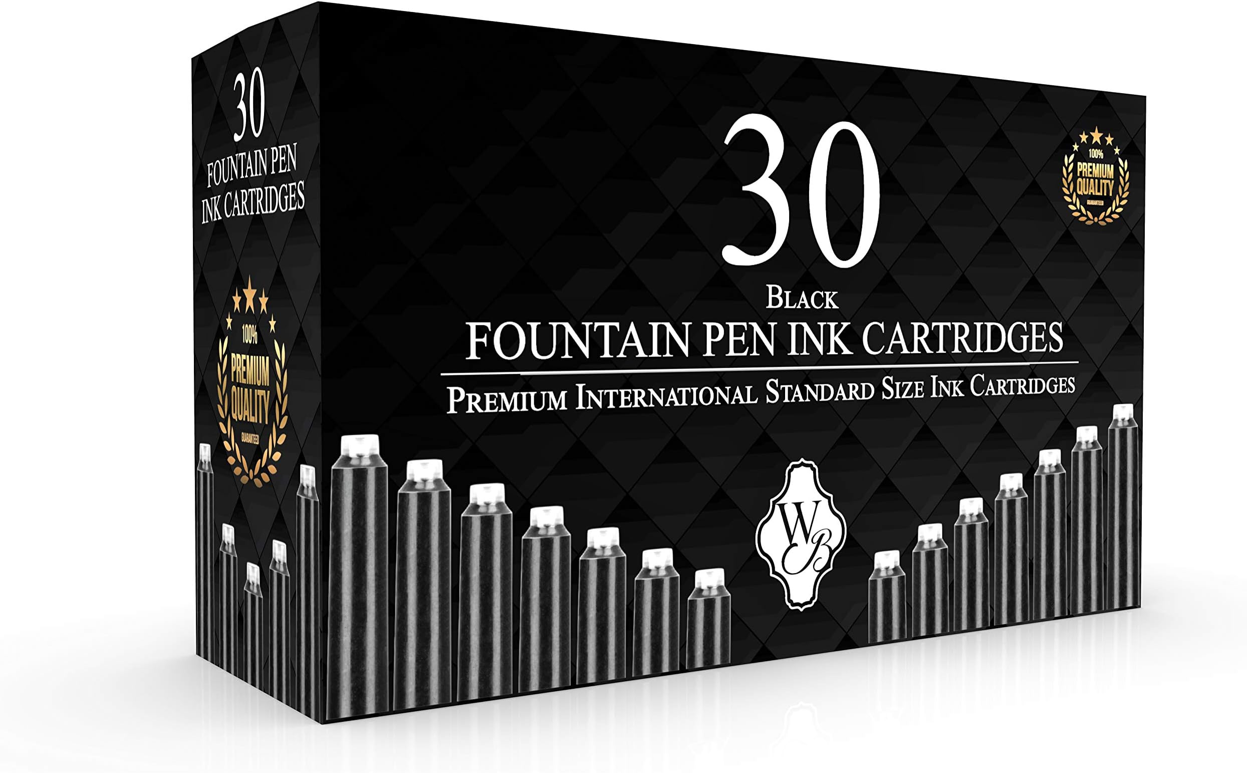 Sheaffer(R Pen Refills, Ink Cartridges, Jet Black, Pack Of