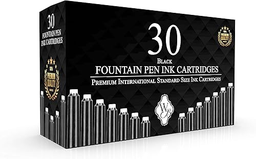 Miniatura 1 de Wordsworth & Black Juego de 30 cartuchos de tinta para pluma estilográfica, tamaño estándar internacional, longitud APPR 2.04 pulgadas, diámetro de