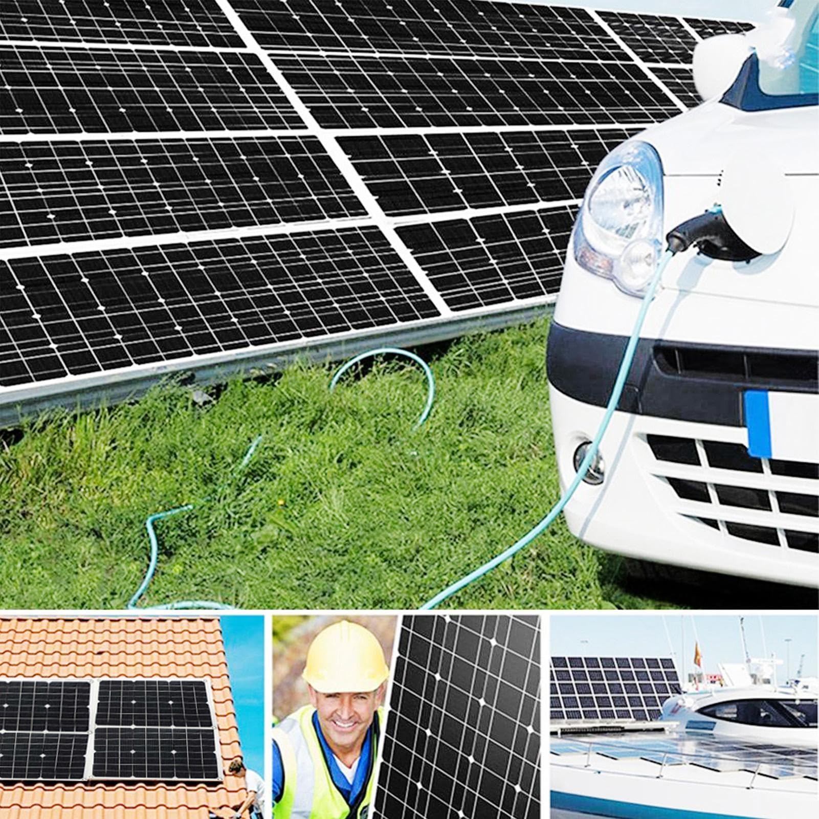 Keptfeet di Pannelli solari - Pannello Solare 12V 18W e Kit convertitore 300W,Solare da DC12V a AC110/220V 30A con Porte USB e Display a LED