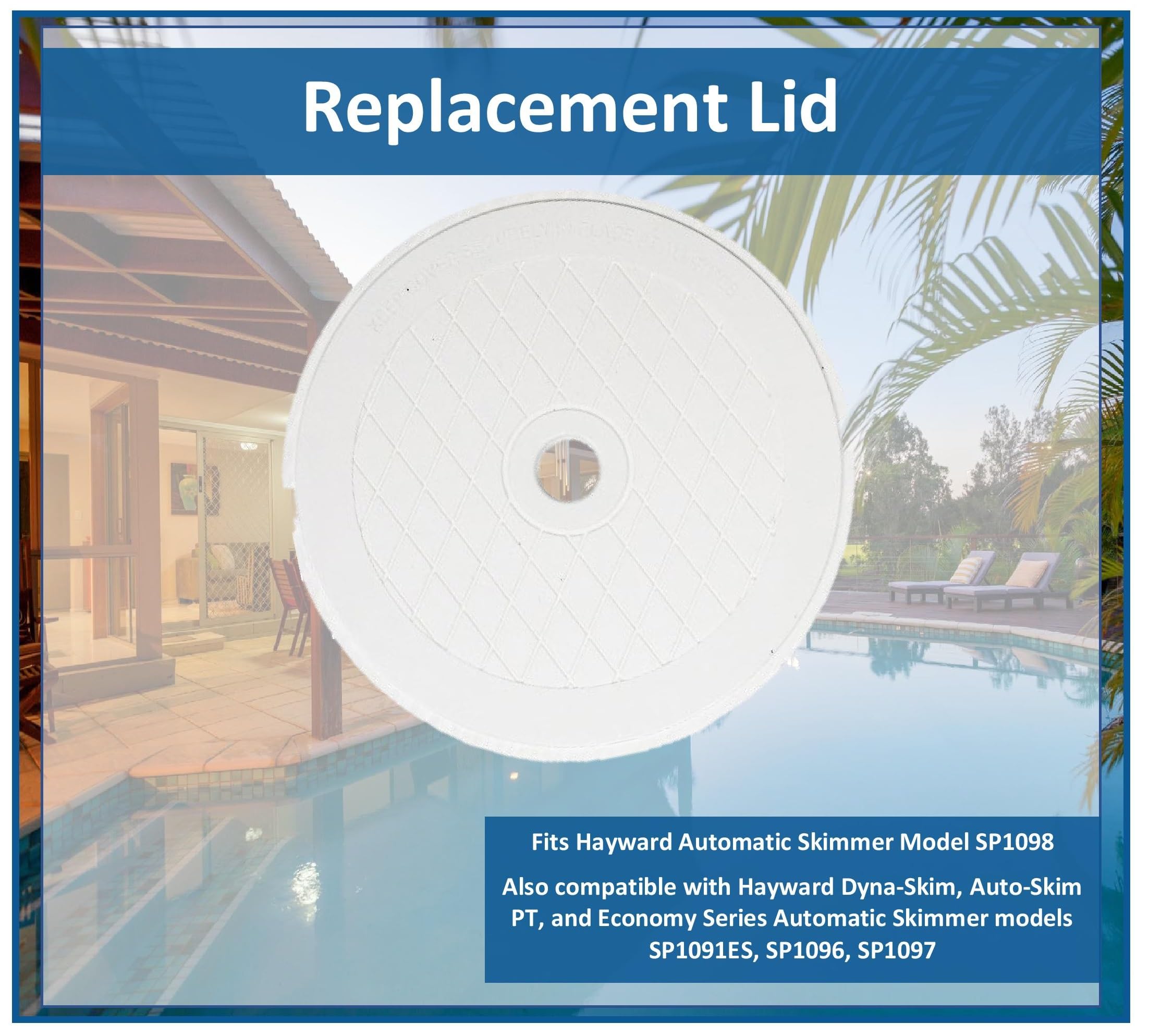 JSP Manufacturing Skimmer Lid SPX1096B - Cubierta de repuesto para espumadores automáticos Hayward SP1098, SP1091ES, SP1096, SP1097 (1, blanco)