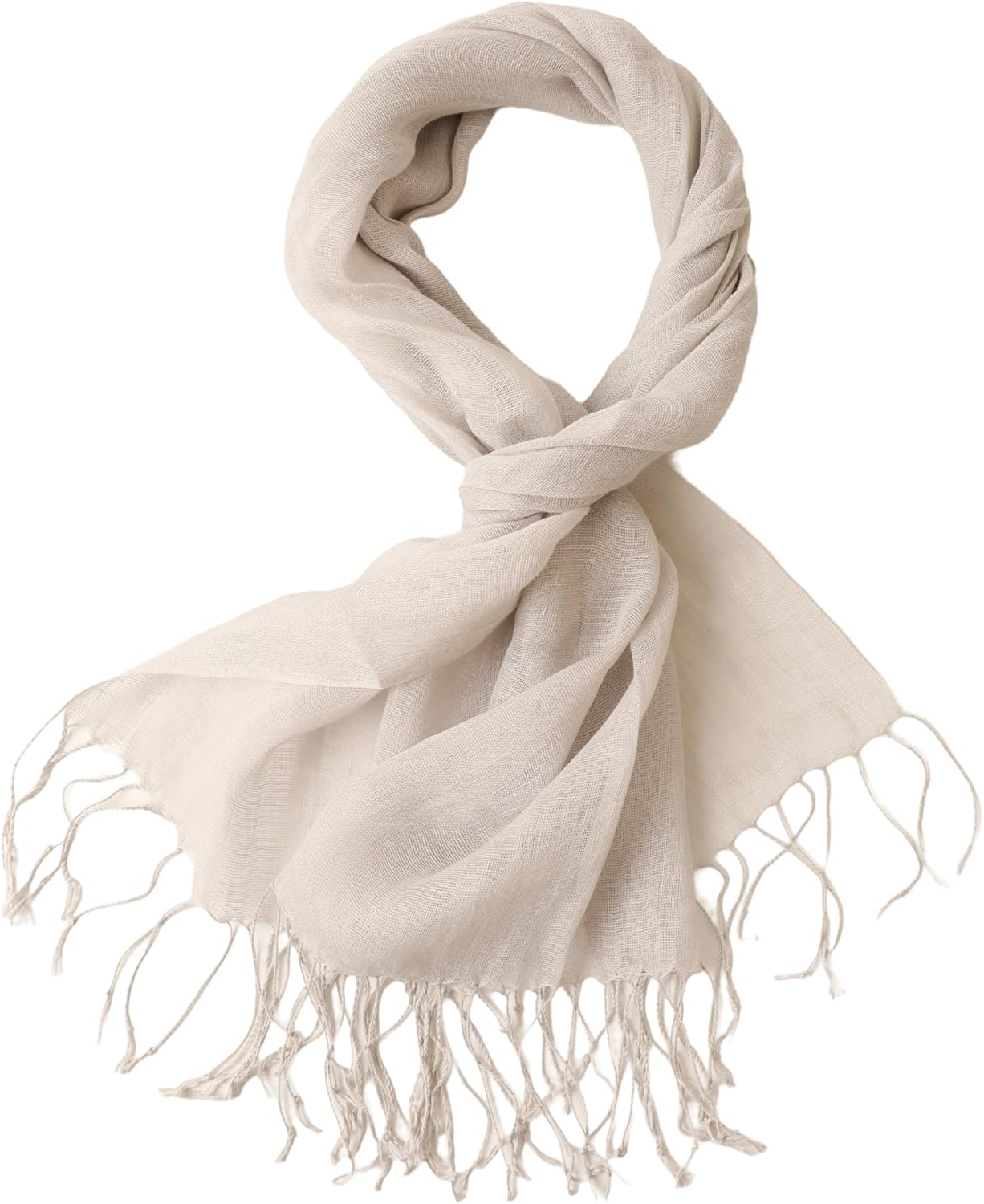 Sciarpa Grande in Cotone e Seta - Paisley Bianca - Tocco di Luce Made
