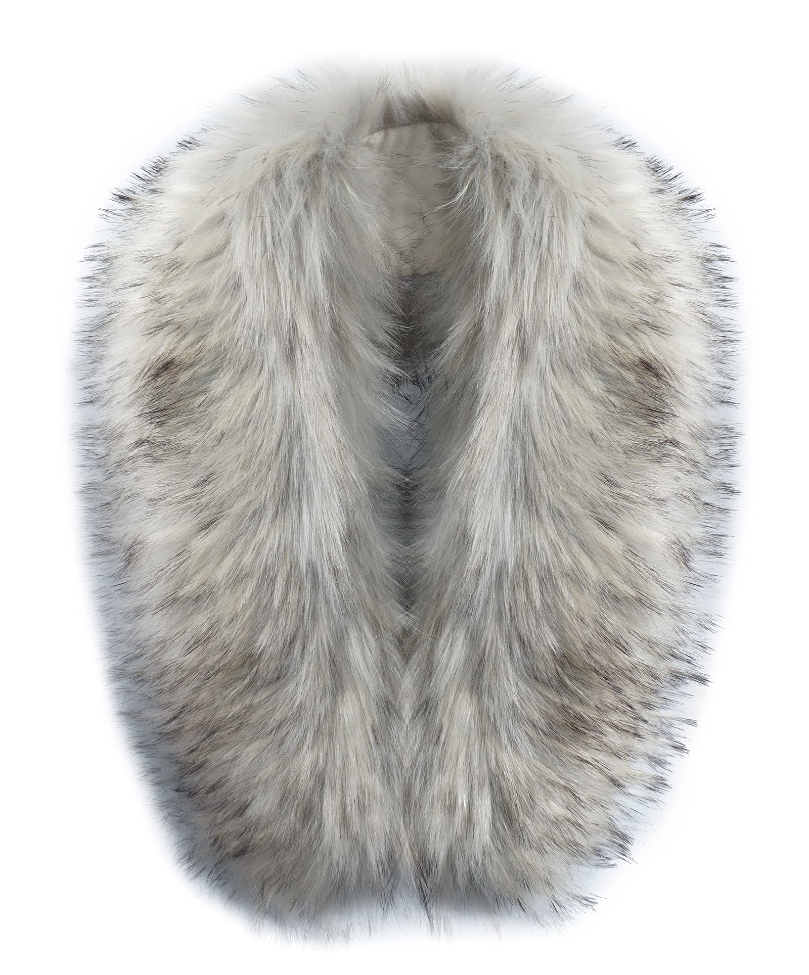 MAGIMODAC Faux Fur Collar detachable Hood Trim Replacement For Hood Light Grey 80cm