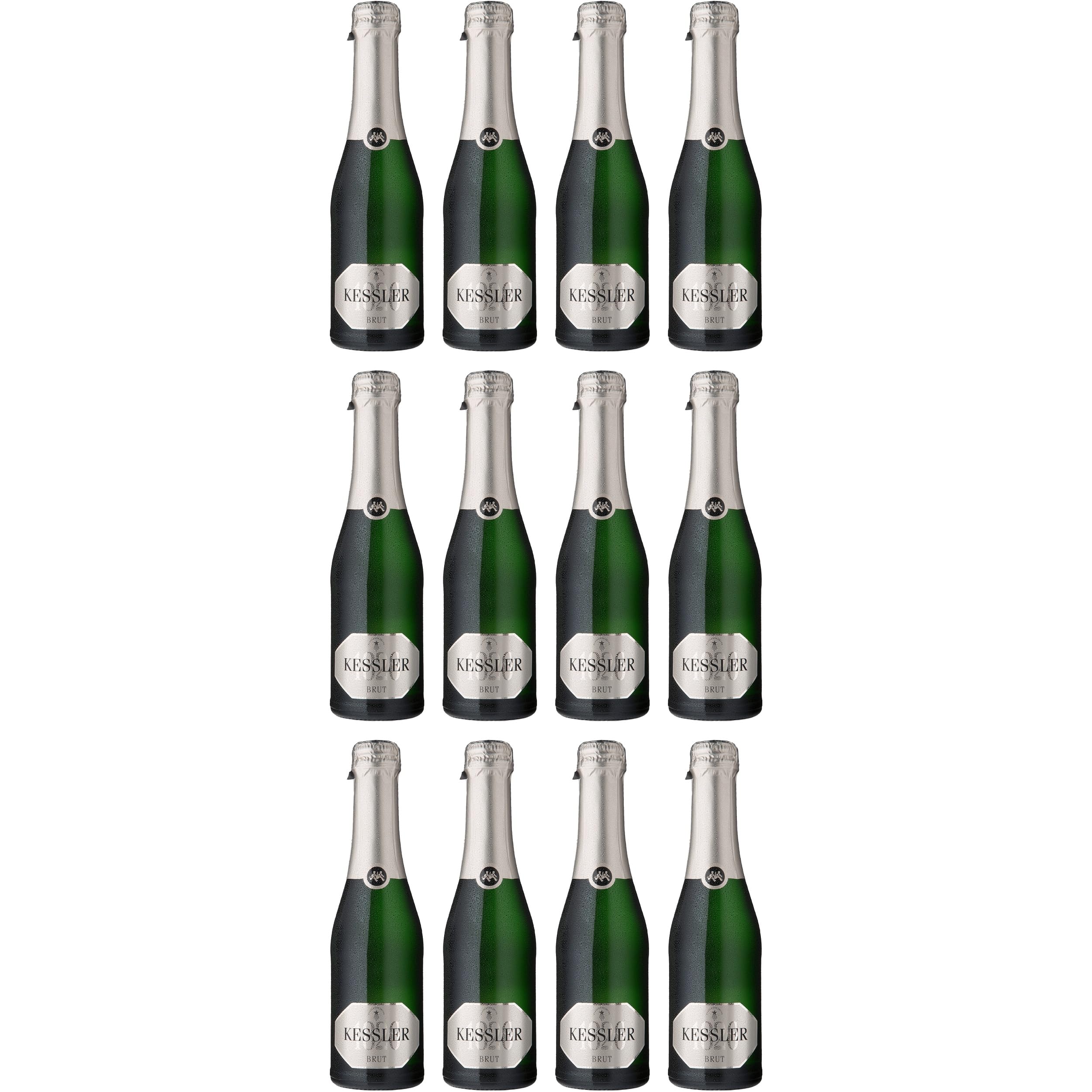 Kessler Sekt Brut Schaumwein Weiss trocken Deutschland inkl. FeinWert E-Book (12 x 0.2 l)