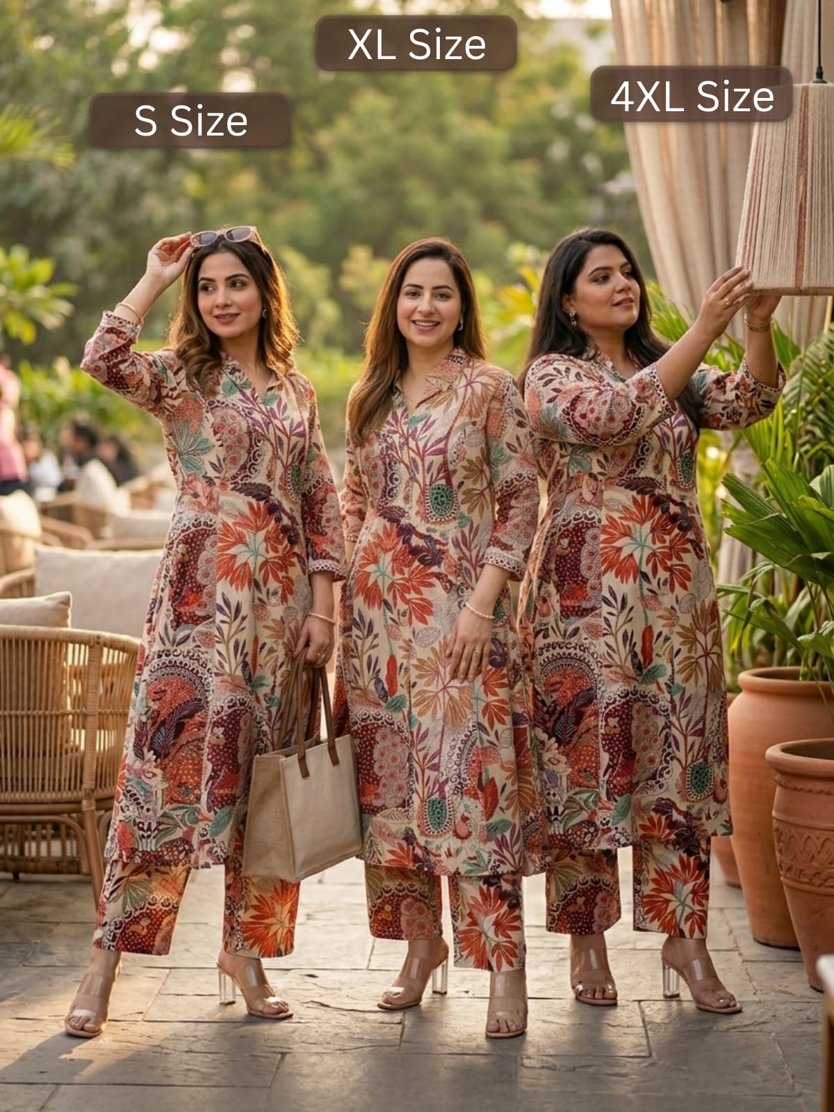 GRECIILOOKS Women Cotton Blend Floral Standard Length Kurti Festive Regular Fit Kurta Set (GL-k2716&P138_Multicolour_L) 2