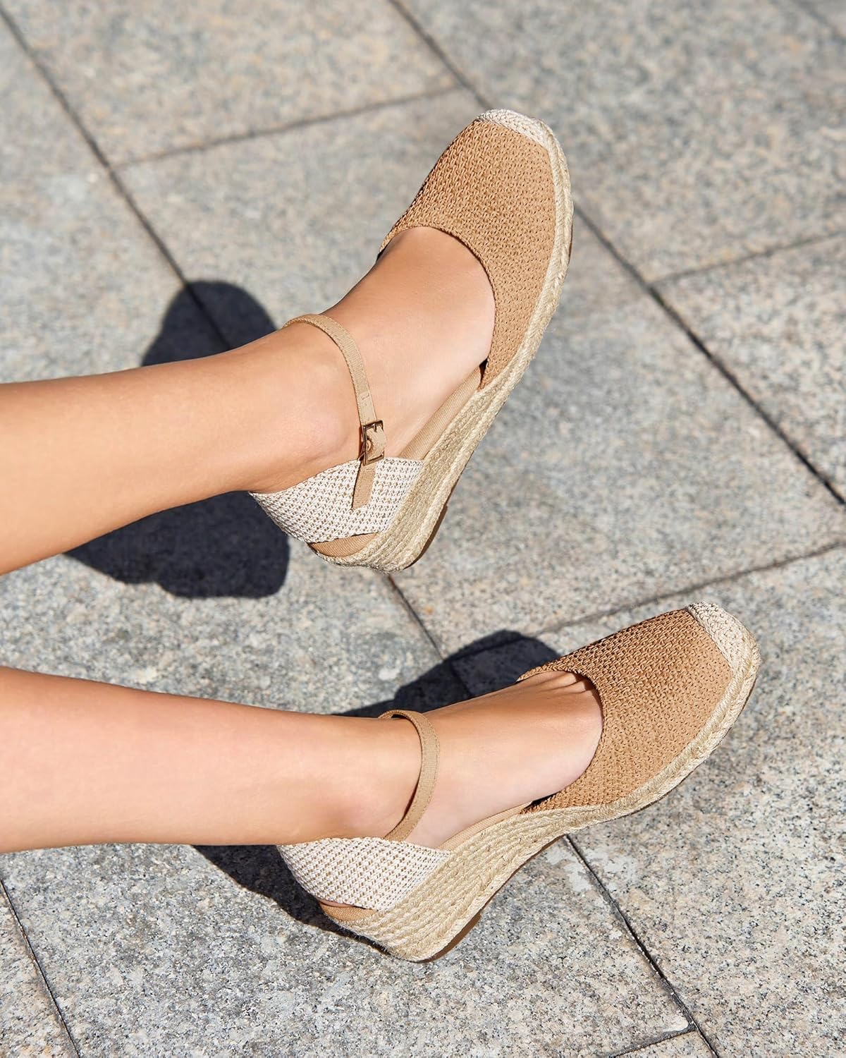 Coutgo Women's Platform Wedge Espadrilles Sandals - Image 2