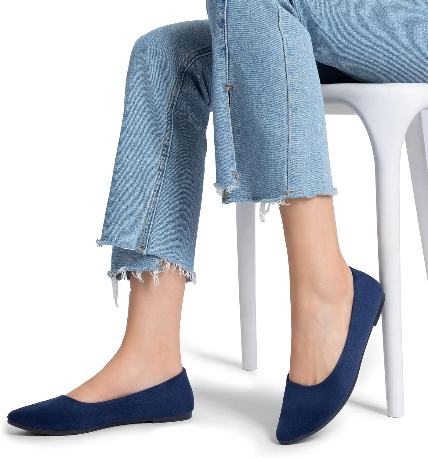 DREAM PAIRS Women's Pointed Toe Flats Comfortable Flexible Cushioned Slip On Business Work Office Casual Suede Ballet Flats Dress Shoes - Image 6