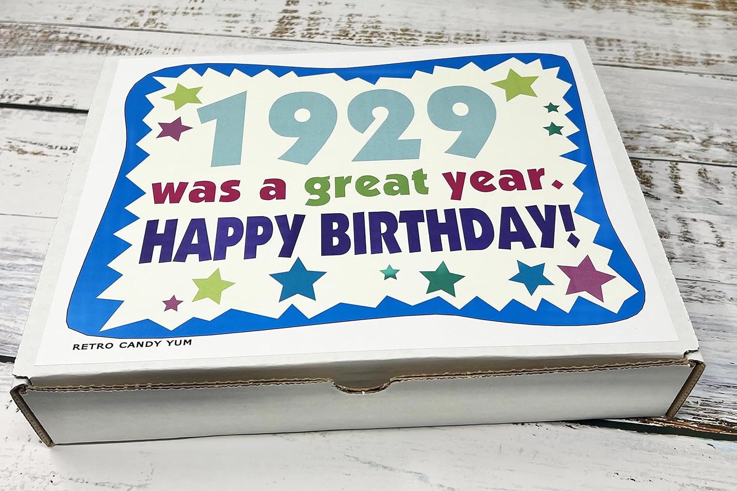RETRO CANDY YUM ~ 1929 97th Birthday Gift Box of Nostalgic Candy from Childhood for 97 Year Old Man or Woman Born 1929