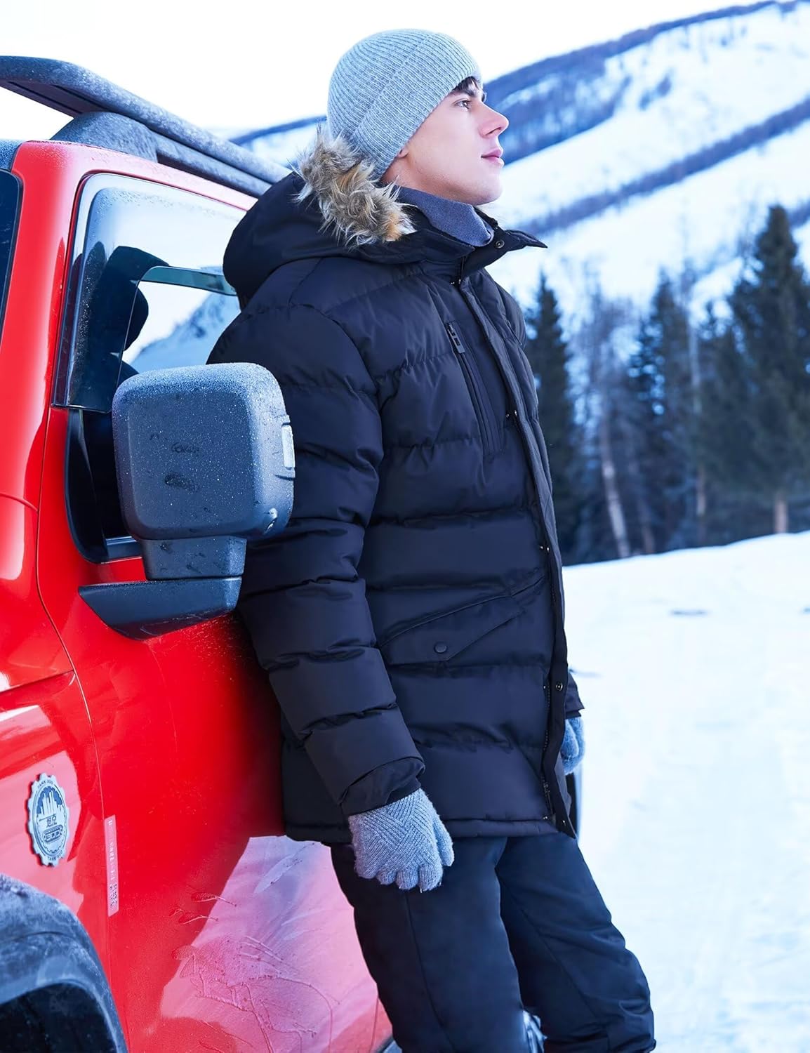 Men's Long Winter Coats Warm Water Resistant Puffy Hooded Windbreaker Insulated Thicken Jackets with Hood - Image 6