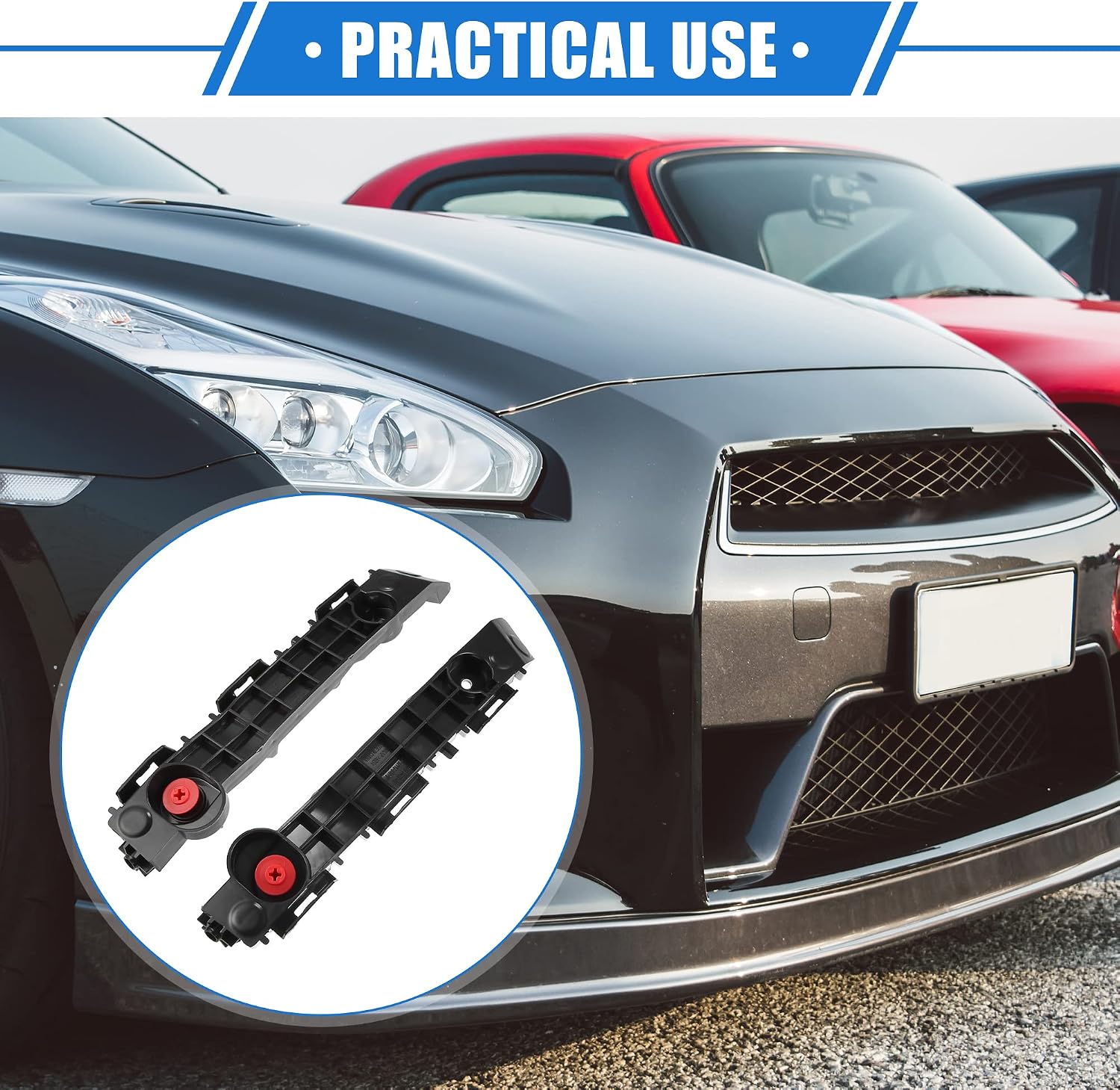 1 Pair Bumper Brackets Support Fender Cover Compatible for Toyota Tacoma 2016-2021, Durable Plastic Black Front Left Right Side