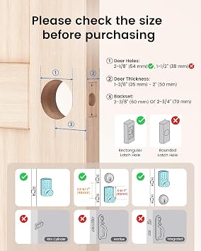 Keyless Entry Door Knob Electronic Digital Keypad Lock Matte Black 1Pack