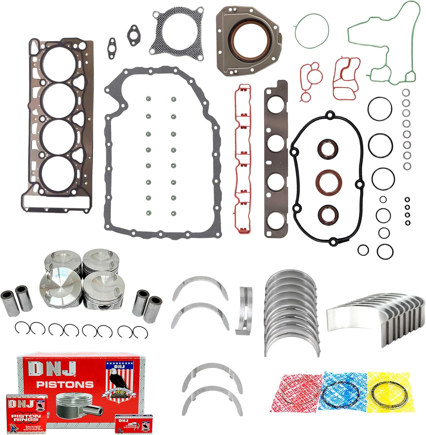 DNJ EK805B Engine Rebuild Kit for 2008-2015 Audi, Volkswagen A3, A3 Quattro, A4 2.0L L4 16V DOHC 1984cc