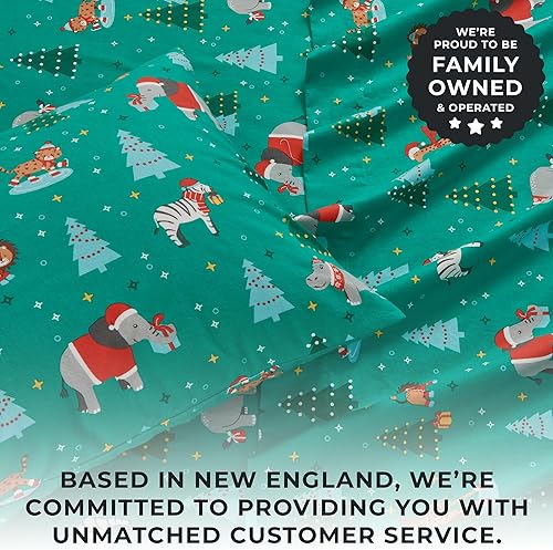 Miniatura 5 de Great Bay Home Juego de sábanas de Navidad de franela de algodón turco 100 %, niños, bajera con gran caída lateral, suaves, cama cálida,