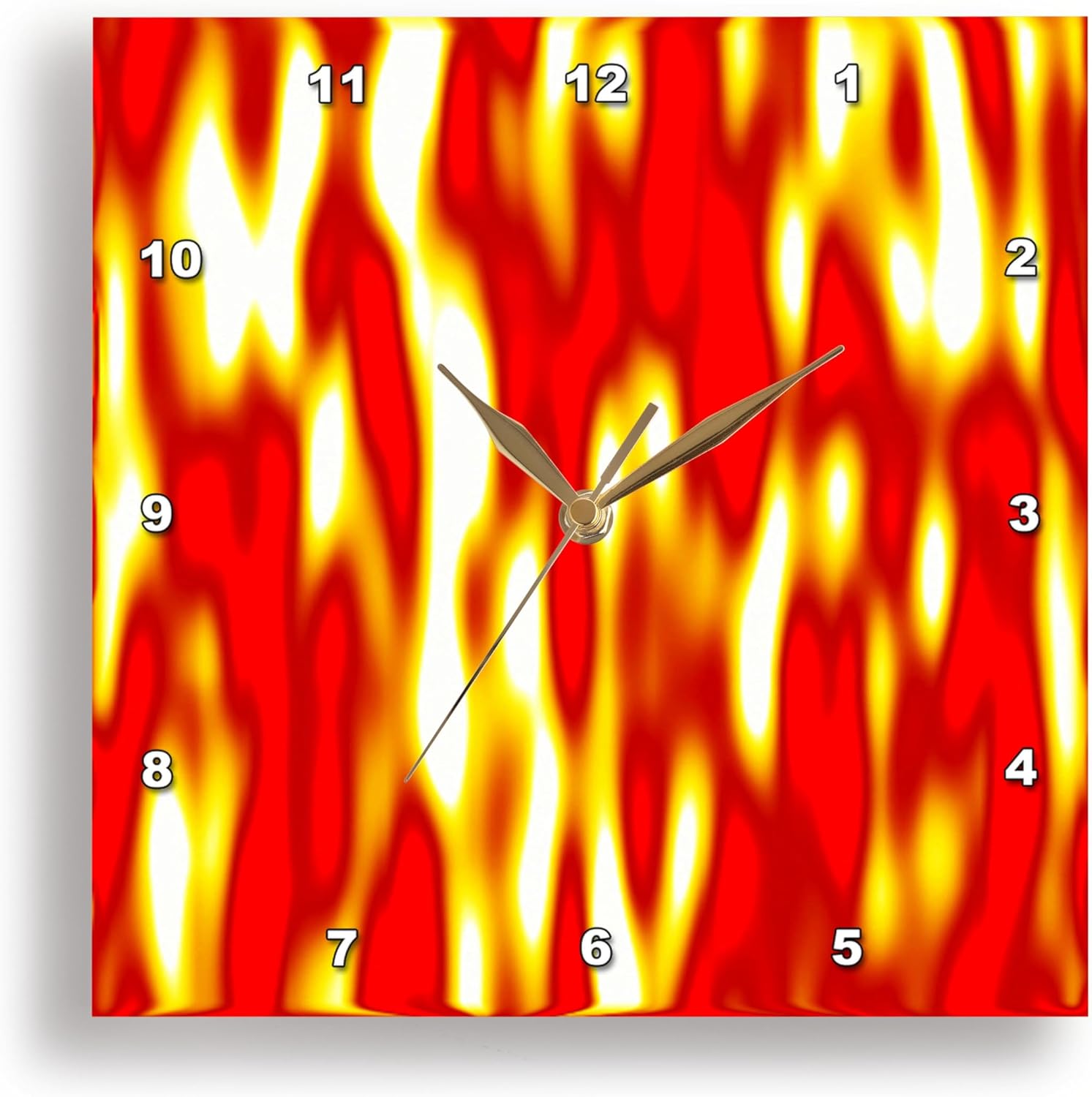 3dRose Wall Clock Silent - 15 inch - Flames, Fire