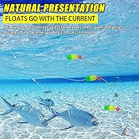 Vista 4 de Pompano Rigs, 5 paquetes de agua salada de triple gota Pompano Rig con flotadores para pesca de surf, pesca, flotador de pesca Sneel, flotadores