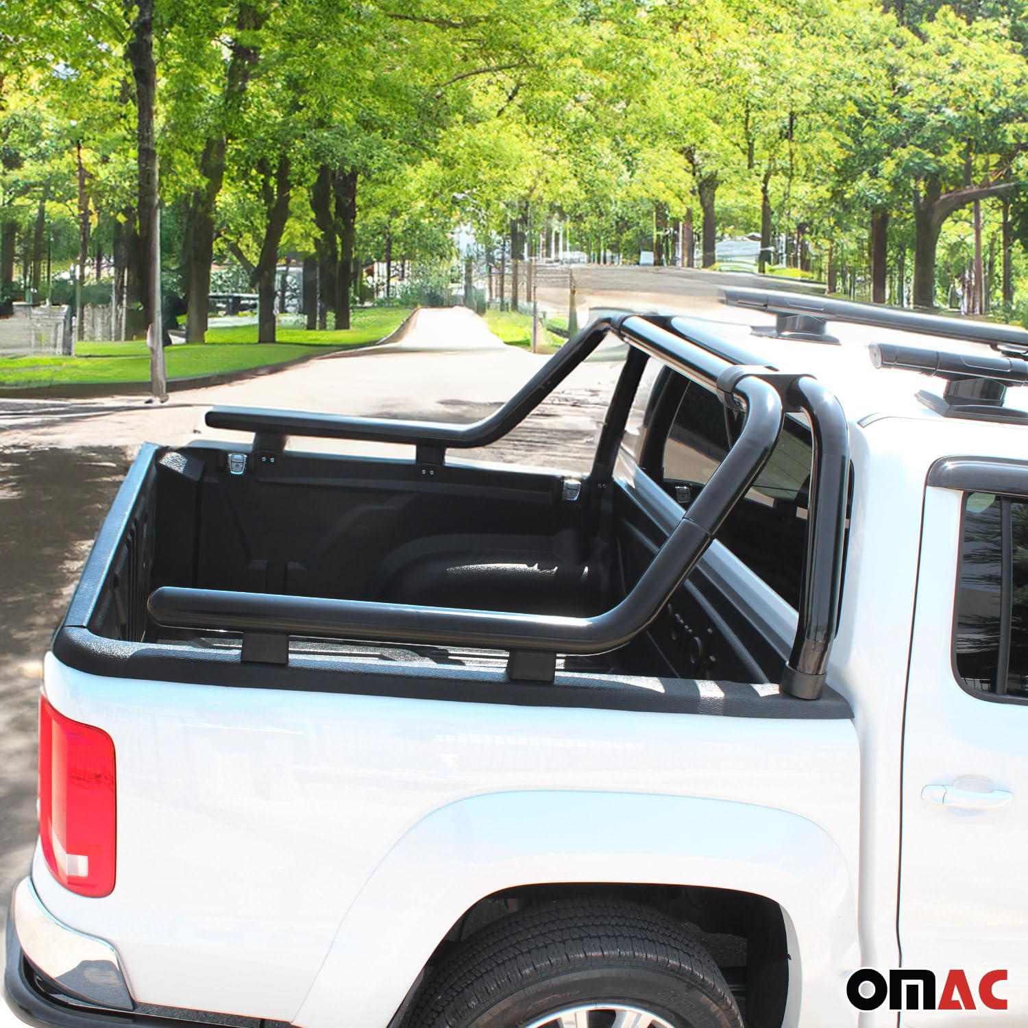 OMAC Überrollbügel Rollbar kompatibel mit Toyota Hilux 2006-2015 Gefärbten Stahl Ø60 Schwarz