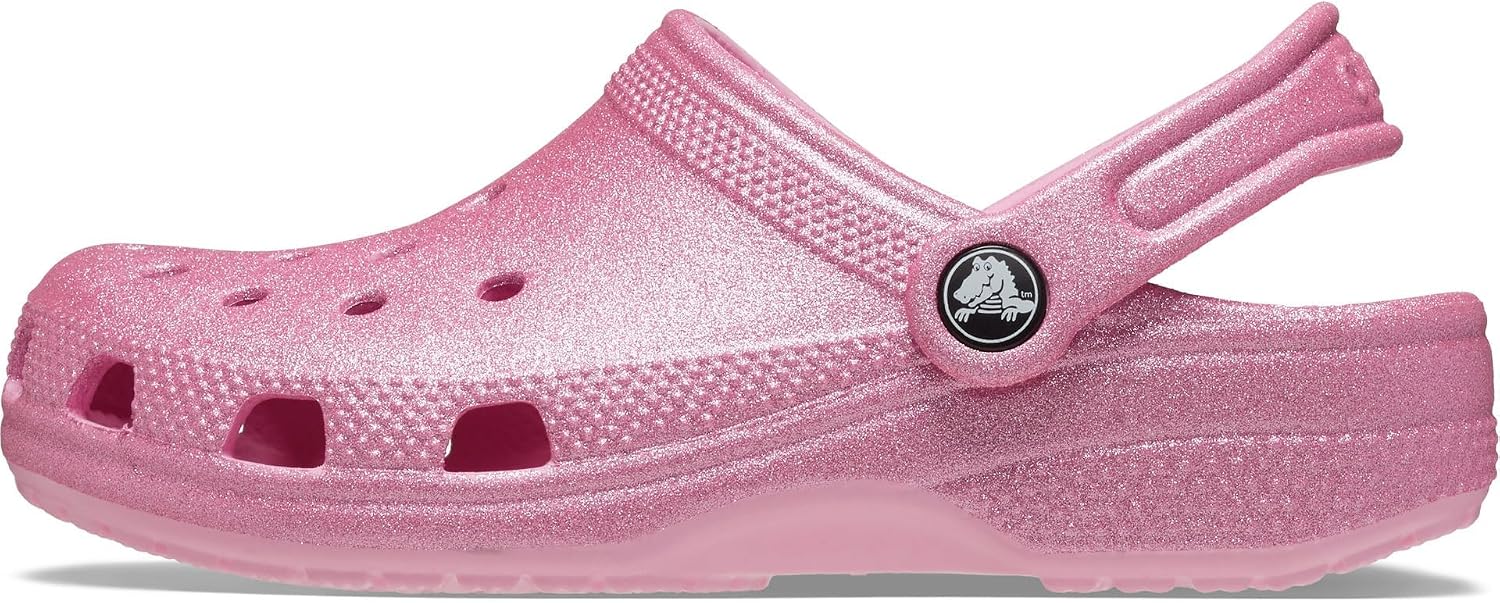 Crocs Unisex-Adult Classic Glitter Clogs (Toddler) T PTG