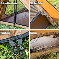 Vista 6 de STOVEHUT 70 Hot Tent con dos postes de lona y dos postes de tienda Última versión 3.0