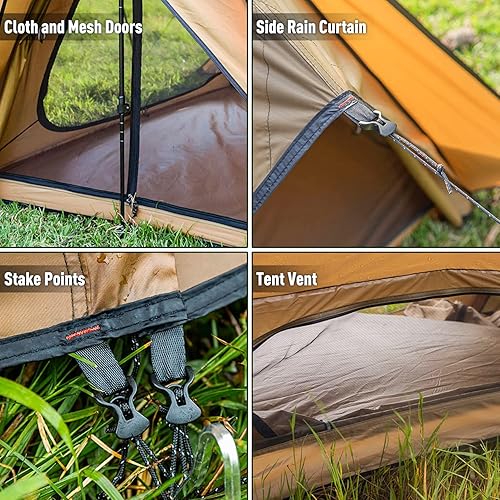 Miniatura 6 de STOVEHUT 70 Hot Tent con dos postes de lona y dos postes de tienda  Última versión 3.0