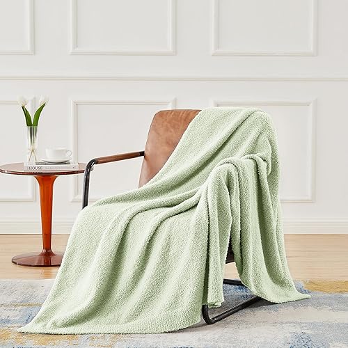 Vista 49 de CYMULA Manta de punto para sofá, color gris oscuro, súper suave, ligera, esponjosa, acogedora, para sofá cama, 50 x 60 pulgadas