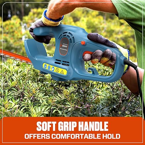 Miniatura 3 de SENIX HTE3.8-L 120V 3.8 Amp 21 pulgadas - Cortasetos eléctrico con cable, herramienta de jardín para recortar arbustos, arbustos y más, cuchillas de