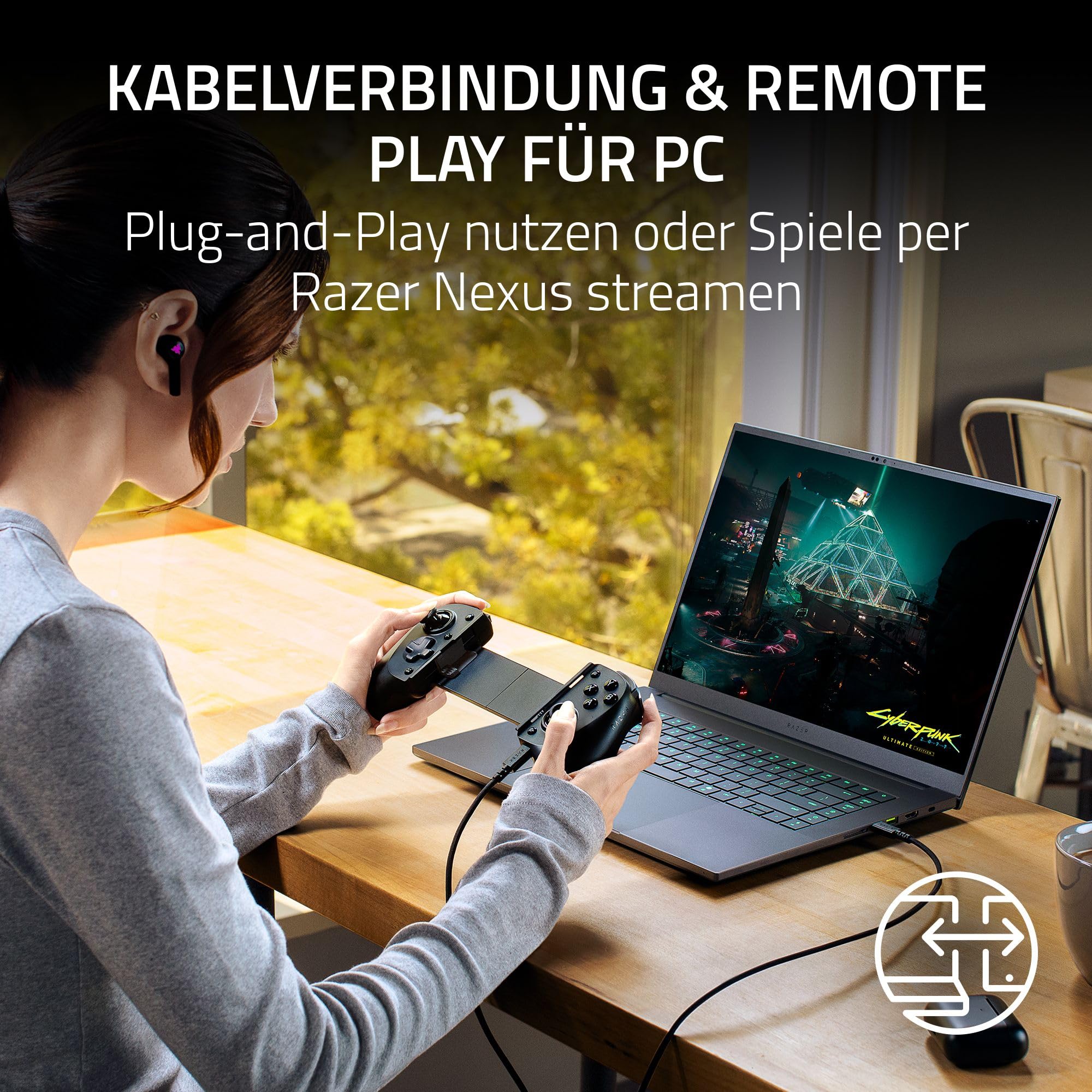 Razer Kishi V3 Phantom White - Fullsize Mobil-Controller für iPhone & Android Smartphones - USB-C Plug-and-Play - Anti-Drift Analogsticks - 12 Tasten - Sensa HD Haptics | Phantom White Edition