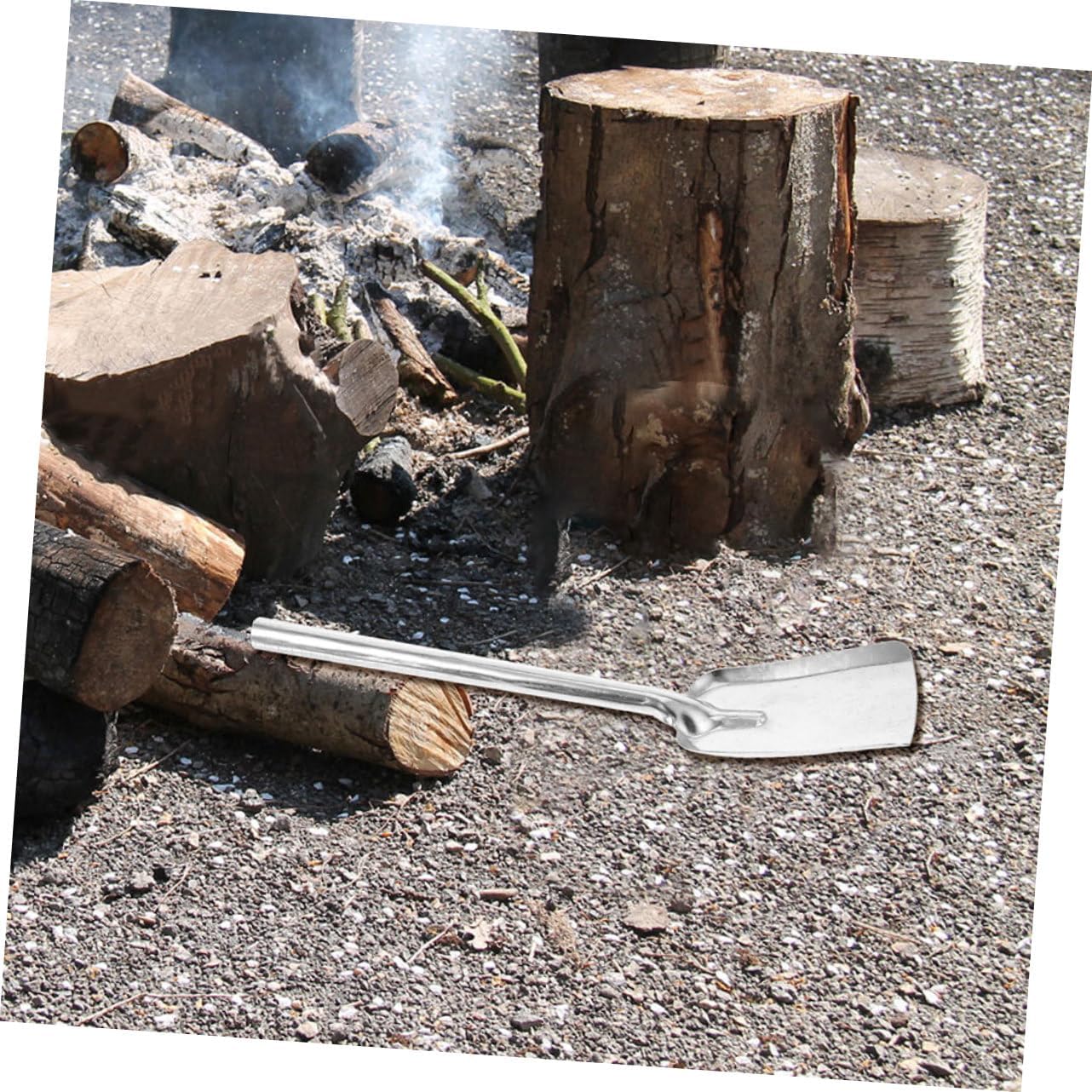 MERRYHAPY Chimney Shovel Fireplace Tool Ash Coal Shovel Pit Poker Stick Camping Tool