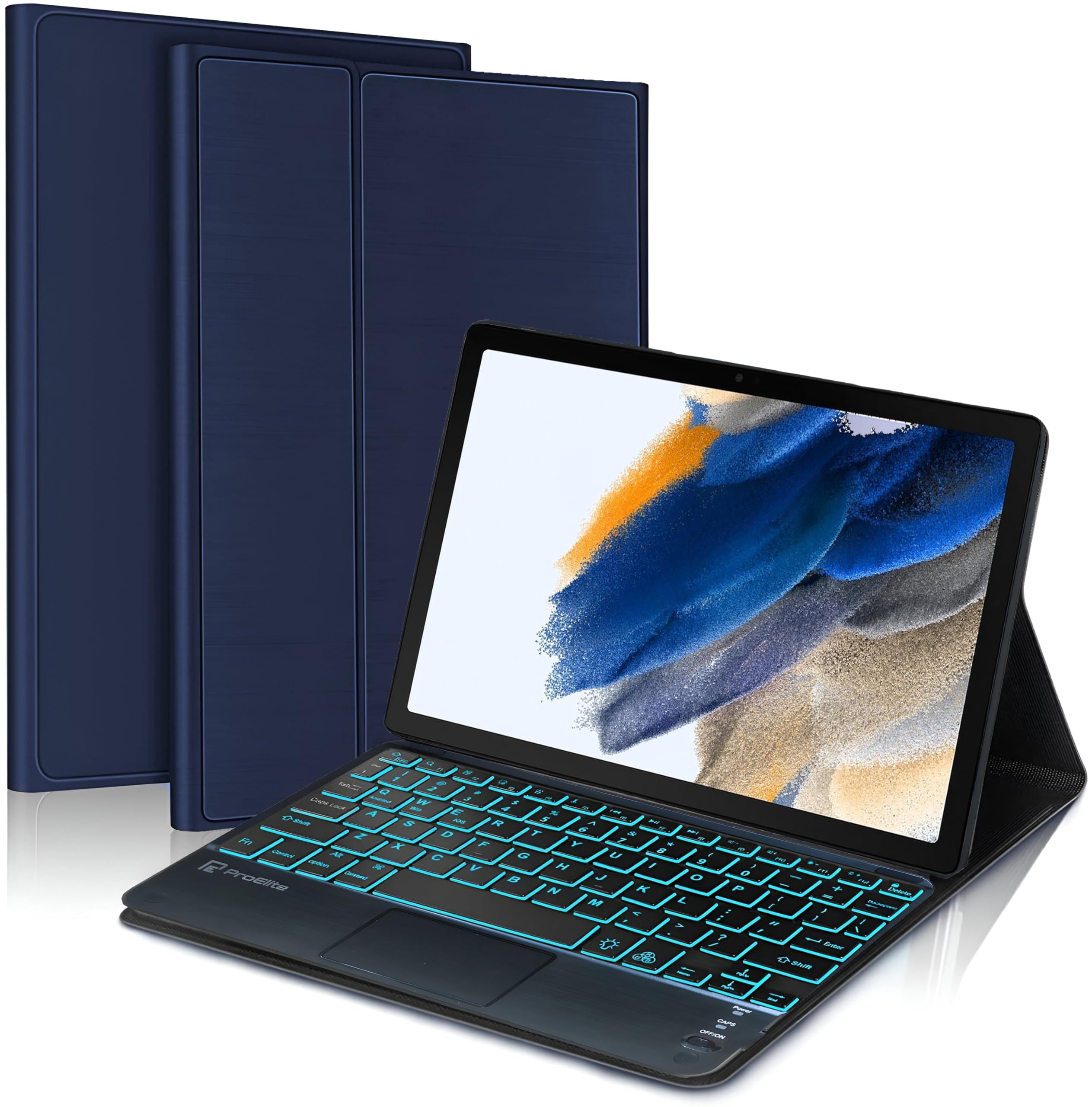 ProElite TouchPad Keyboard case for Samsung Galaxy Tab A8 10.5 inch (SM-X200/ SM-X205/ SM-X207), Magnetic Detachable Wireless Bluetooth TouchPad Keyboard Built-in 7-Colors Backlit, Dark Blue (B0CZNJW9GV) Amazon Price History, Amazon Price Tracker