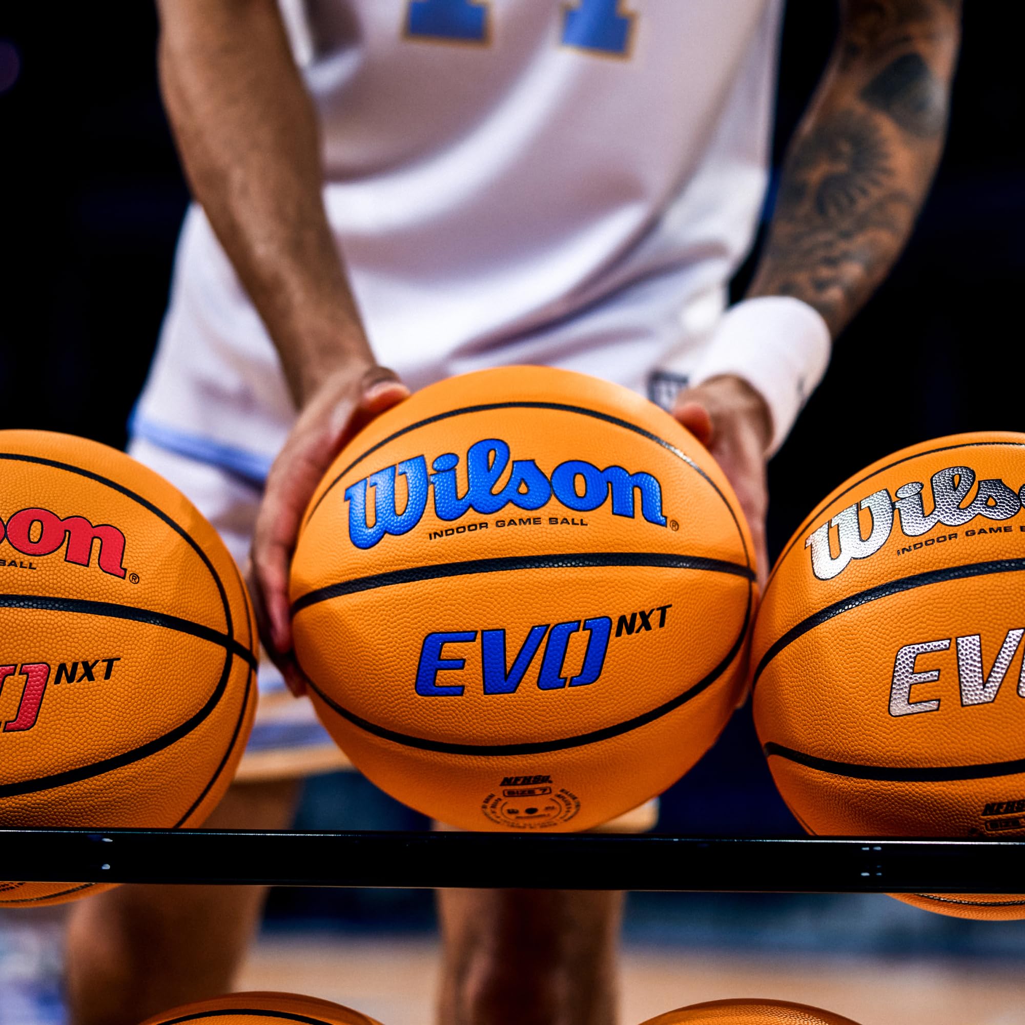 Wilson NCAA EVO NXT Official Indoor Game Basketballs - Sizes 6 and 7