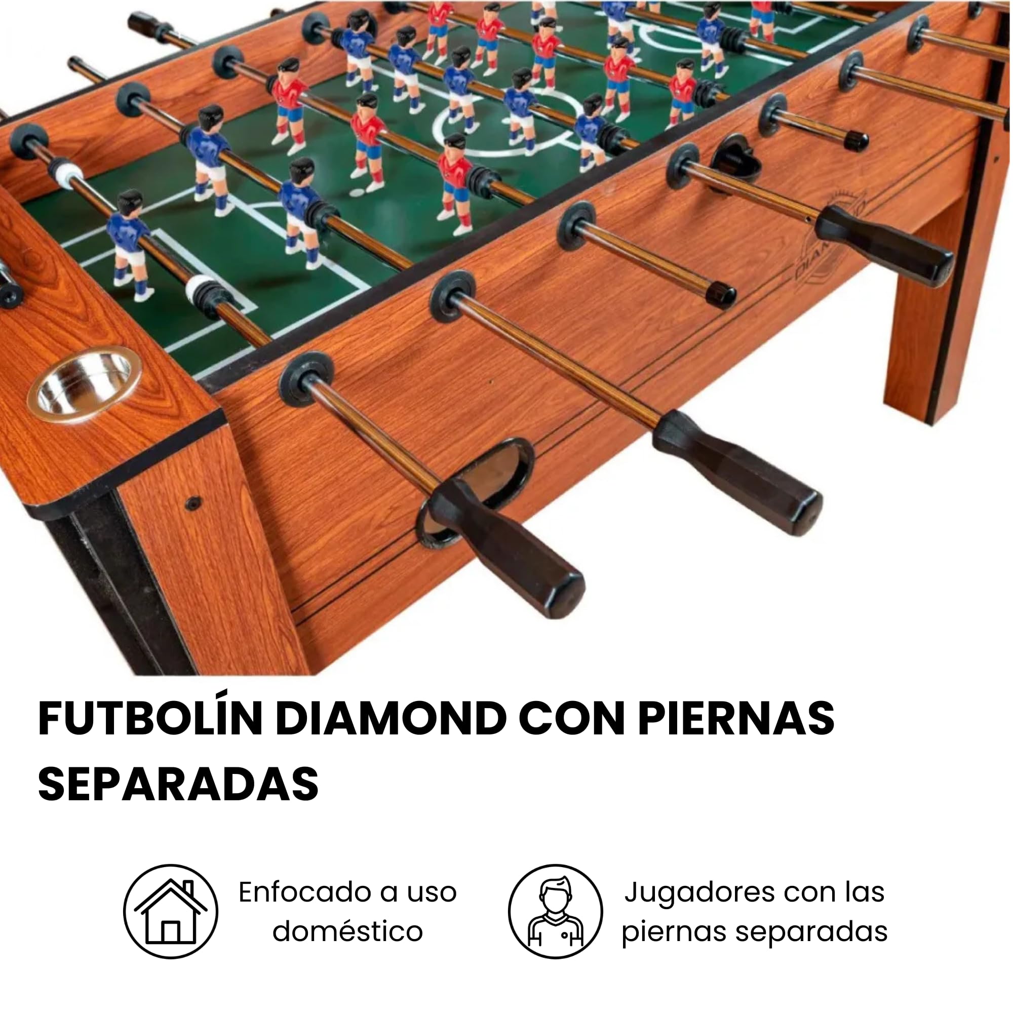 DEVESSPORT Futbolín Semi Profesional MDF | Modelo Clásico con Retorno de Bolas y Gran Estabilidad