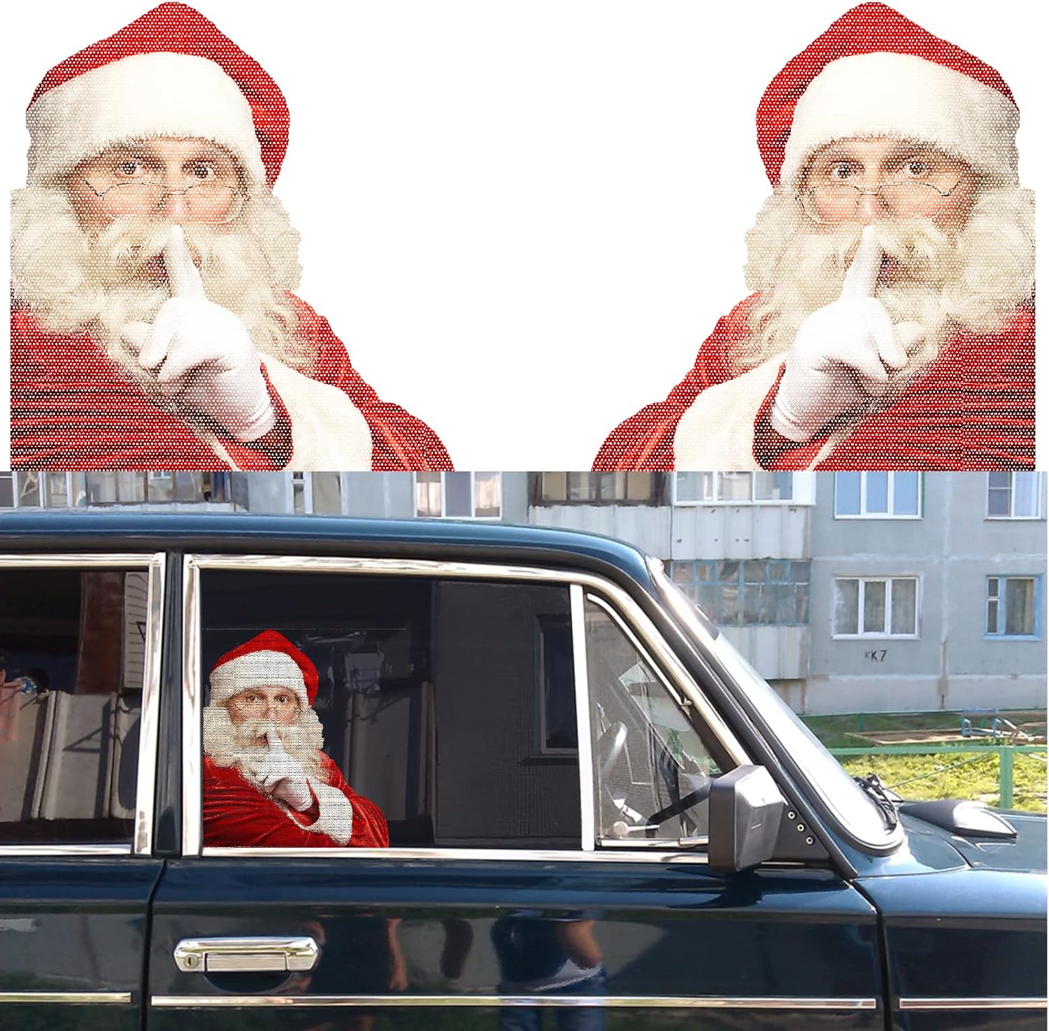 Amazon.com: YIXIN 2 pieces of Christmas car rear window sticker Santa