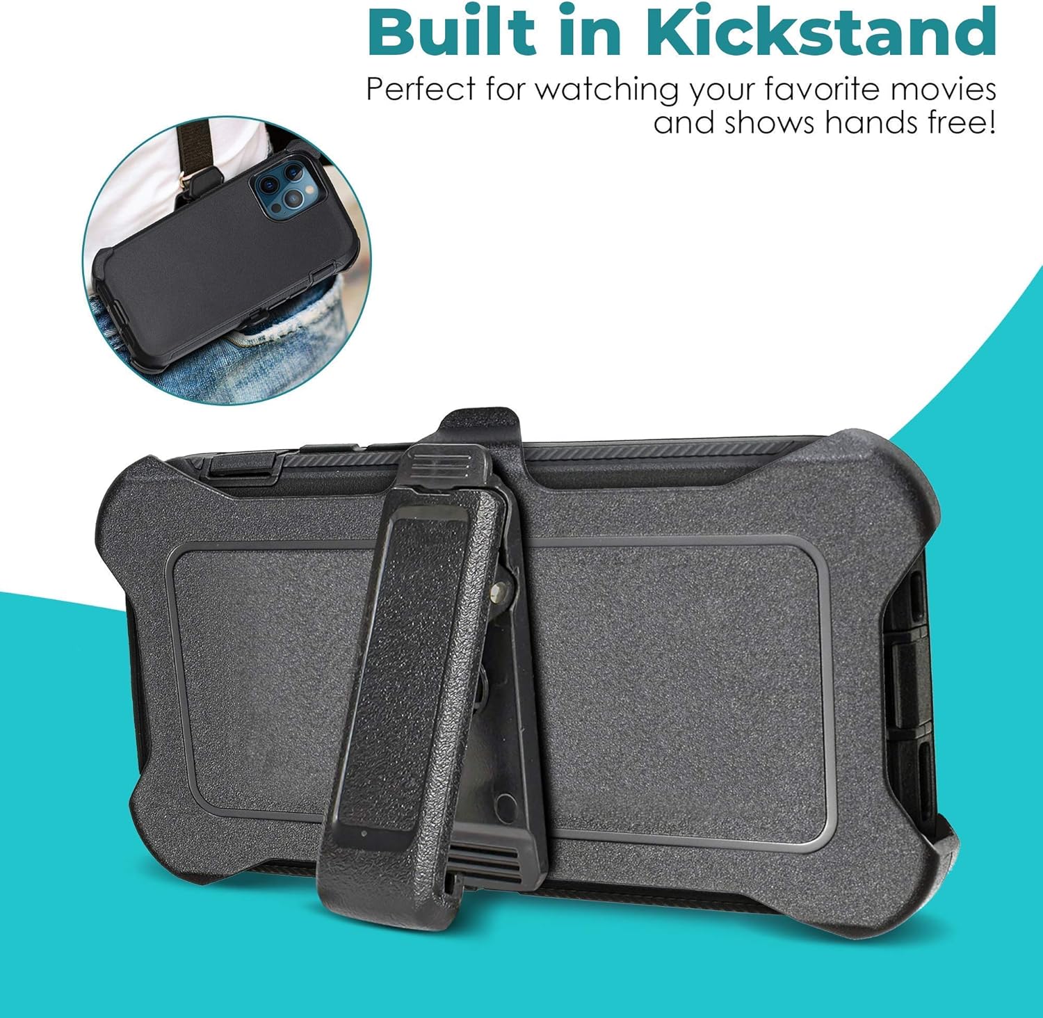 Best Cyber Monday 🔥 Compatible case for iPhone 12 pro max (6.7) -Defender Series with Belt Clip Triple Layer Heavy Duty Protective Defender Cover Holster & Kickstand | Drop-Shock Proof