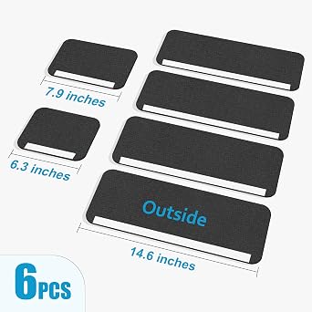 Refrigerator Door Handle Covers, Set of 6, Trimmable, Washable, Appliance Handle Covers, Fridge Door Handle Protector, Get Rid of Dirty Handprints, Timesaver, Kitchen Decor Accessories (Black)