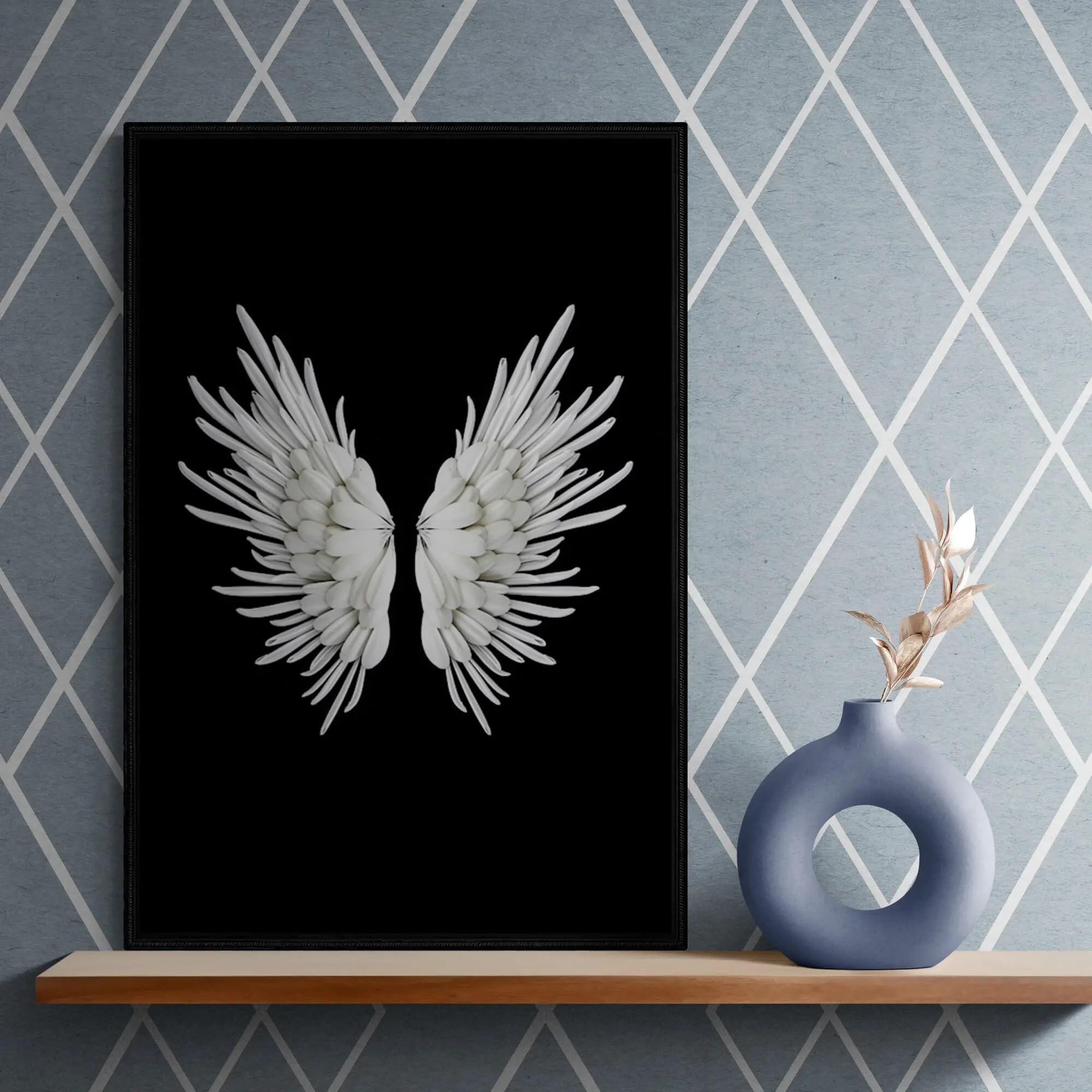 Ailes de papillon noires et blanches en impression sur toile grand format - 7