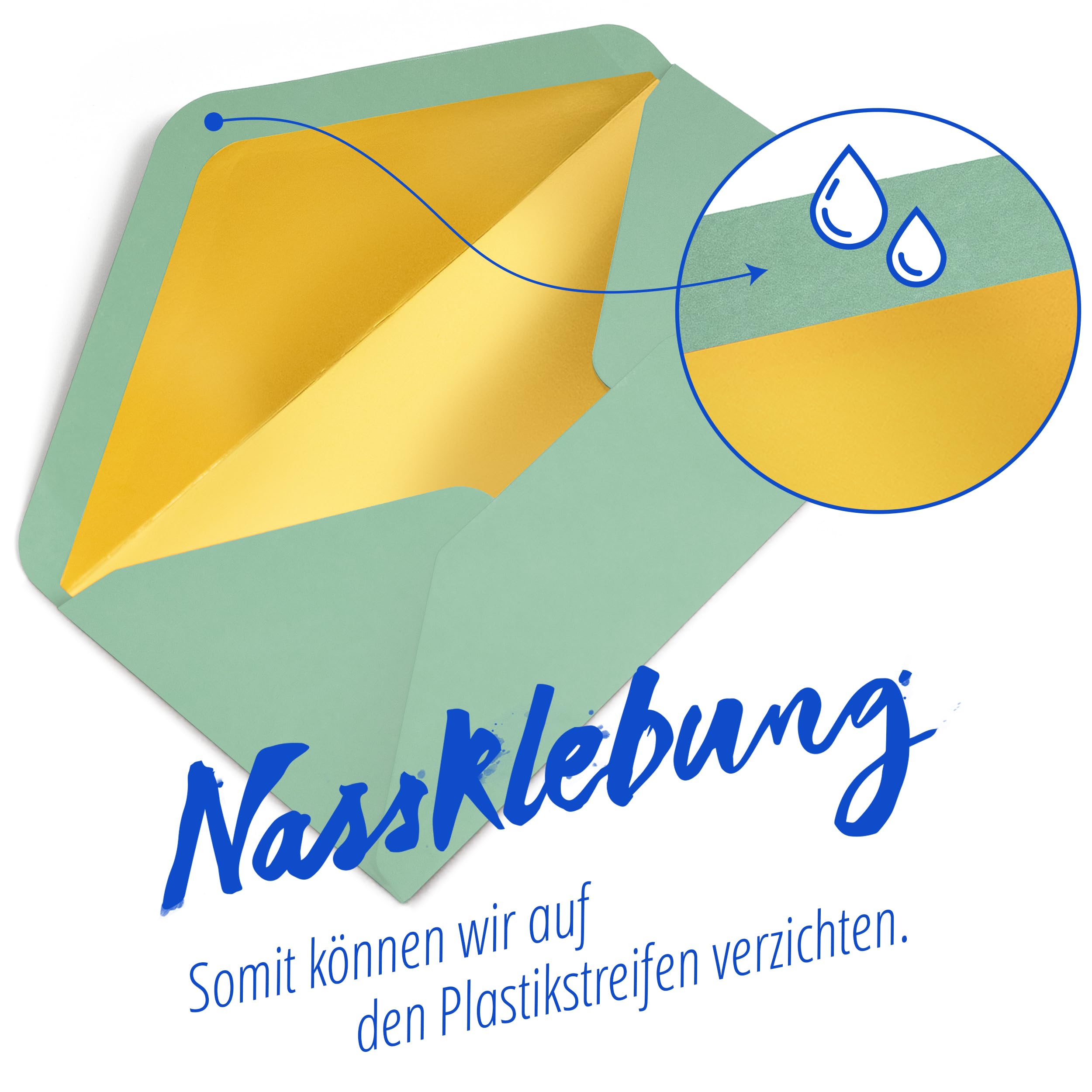 Japun Enveloppes Noires DIN Long 220x110mm Lot De 50 - Intérieur Or Métallisé - Papier 120g/m² Premium Sans Fenêtre