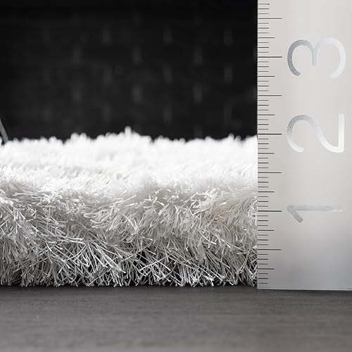 Miniatura 2 de nuLOOM Latonia - Alfombra decorativa moderna y sedosa, 2 x 3, color blanco perla