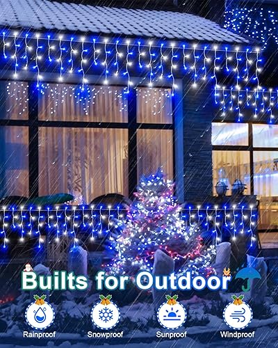 Miniatura 4 de Luces de Navidad para exteriores, 486 luces LED de Navidad de 53 pies para exteriores, temporizador y memoria, enchufable, 8 modos de luces
